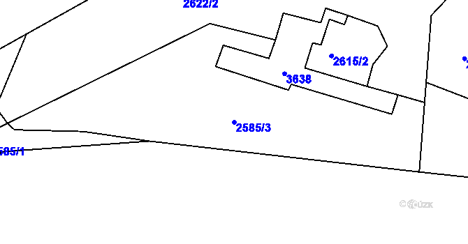 Parcela st. 2585/3 v KÚ Nespeky, Katastrální mapa