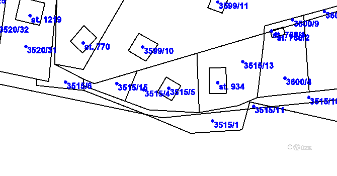Parcela st. 3515/5 v KÚ Nespeky, Katastrální mapa