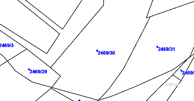 Parcela st. 2469/30 v KÚ Nespeky, Katastrální mapa