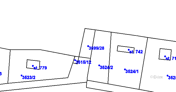 Parcela st. 3599/28 v KÚ Nespeky, Katastrální mapa