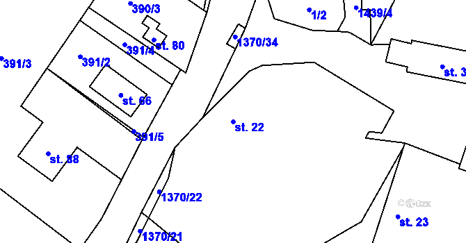 Parcela st. 22 v KÚ Nesperská Lhota, Katastrální mapa