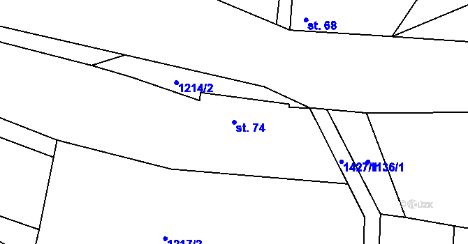 Parcela st. 74 v KÚ Nesperská Lhota, Katastrální mapa