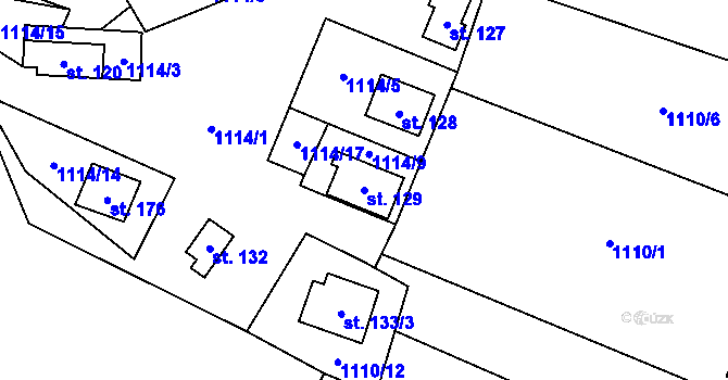 Parcela st. 129 v KÚ Nesperská Lhota, Katastrální mapa