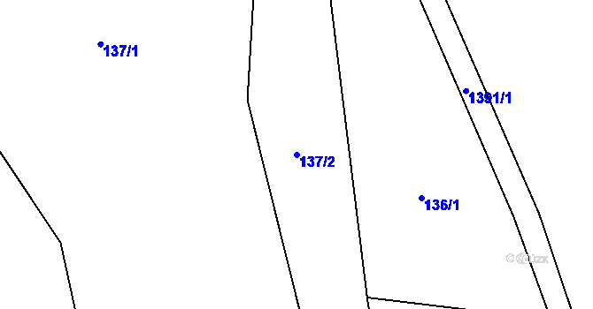 Parcela st. 137/2 v KÚ Nesperská Lhota, Katastrální mapa