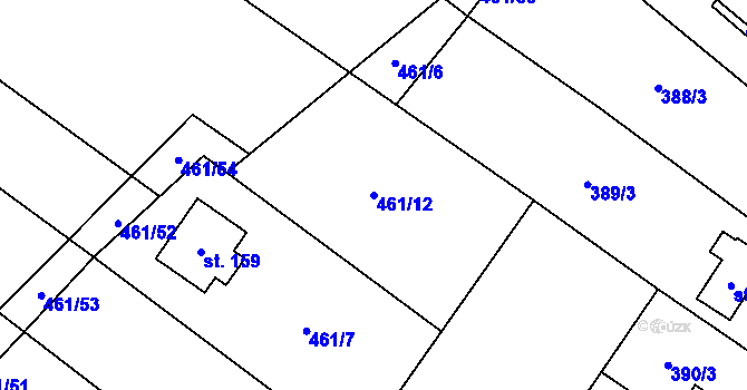 Parcela st. 461/12 v KÚ Nesperská Lhota, Katastrální mapa