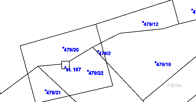 Parcela st. 479/2 v KÚ Nesperská Lhota, Katastrální mapa