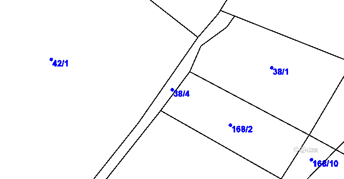 Parcela st. 38/4 v KÚ Nesperská Lhota, Katastrální mapa