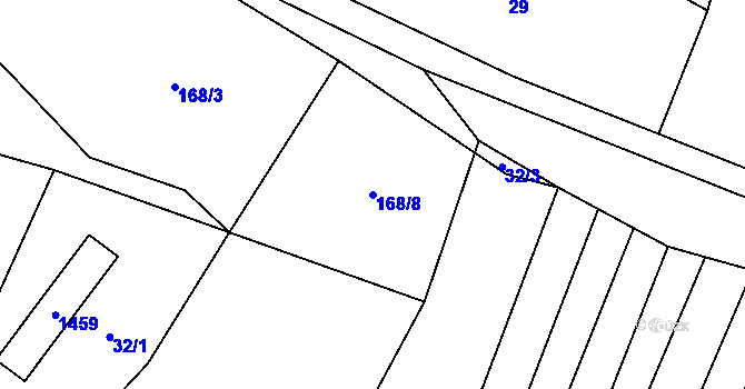 Parcela st. 168/8 v KÚ Nesperská Lhota, Katastrální mapa