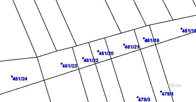 Parcela st. 461/20 v KÚ Nesperská Lhota, Katastrální mapa