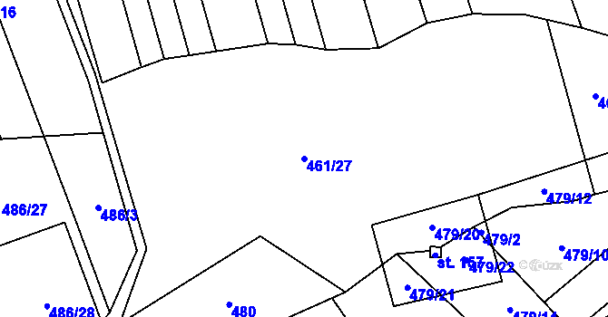 Parcela st. 461/27 v KÚ Nesperská Lhota, Katastrální mapa
