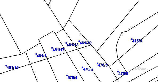 Parcela st. 461/30 v KÚ Nesperská Lhota, Katastrální mapa