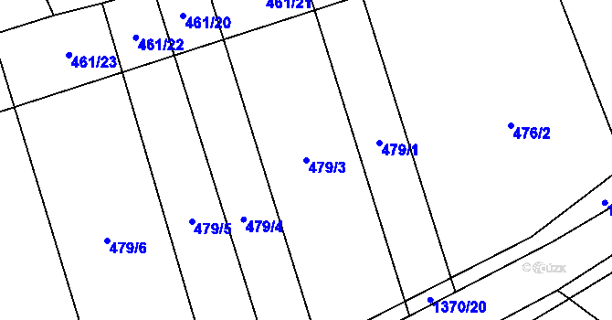 Parcela st. 479/3 v KÚ Nesperská Lhota, Katastrální mapa