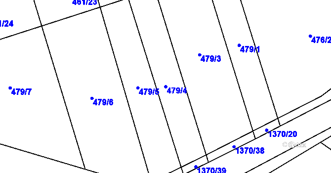 Parcela st. 479/4 v KÚ Nesperská Lhota, Katastrální mapa