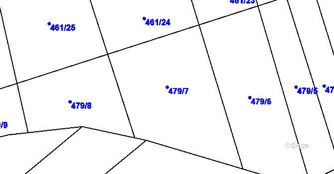 Parcela st. 479/7 v KÚ Nesperská Lhota, Katastrální mapa