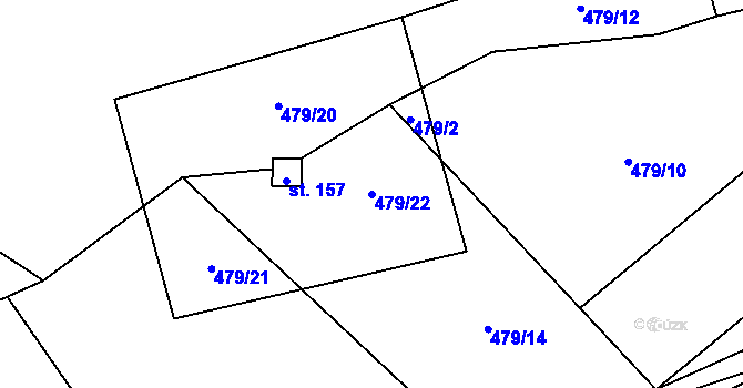 Parcela st. 479/22 v KÚ Nesperská Lhota, Katastrální mapa
