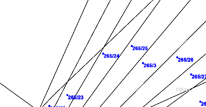 Parcela st. 265/24 v KÚ Nesvačilka, Katastrální mapa