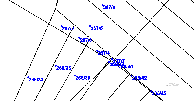 Parcela st. 267/4 v KÚ Nesvačilka, Katastrální mapa