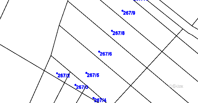 Parcela st. 267/6 v KÚ Nesvačilka, Katastrální mapa
