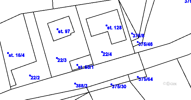 Parcela st. 65/2 v KÚ Nesvačily u Berouna, Katastrální mapa