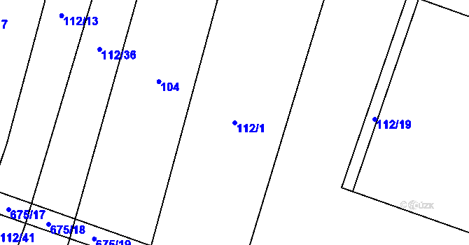 Parcela st. 112/1 v KÚ Nesvačily u Berouna, Katastrální mapa