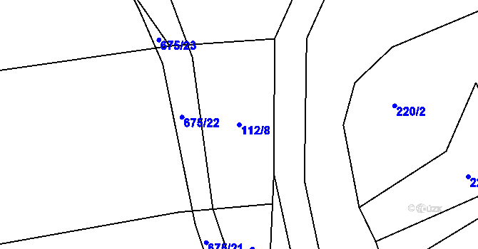 Parcela st. 112/8 v KÚ Nesvačily u Berouna, Katastrální mapa