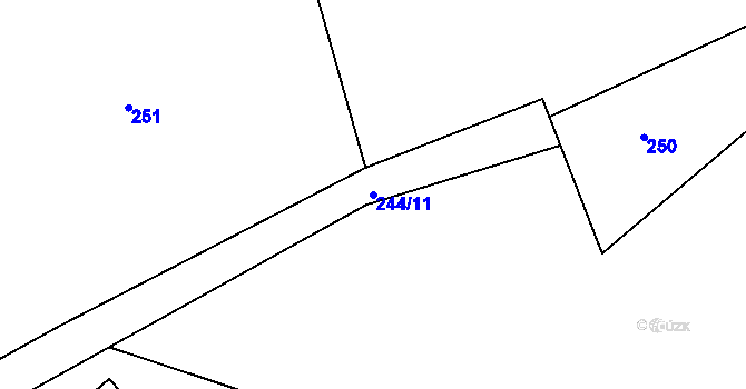 Parcela st. 244/11 v KÚ Nesvačily u Berouna, Katastrální mapa