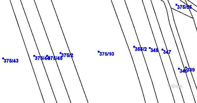 Parcela st. 375/10 v KÚ Nesvačily u Berouna, Katastrální mapa