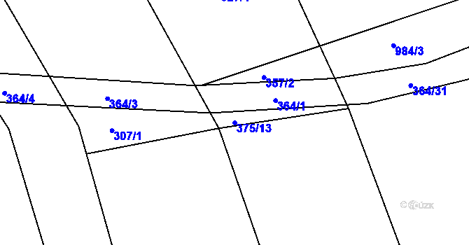 Parcela st. 375/13 v KÚ Nesvačily u Berouna, Katastrální mapa
