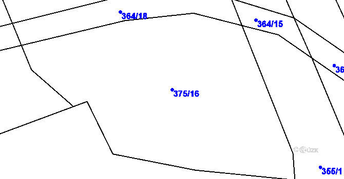 Parcela st. 375/16 v KÚ Nesvačily u Berouna, Katastrální mapa