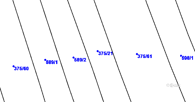 Parcela st. 375/21 v KÚ Nesvačily u Berouna, Katastrální mapa