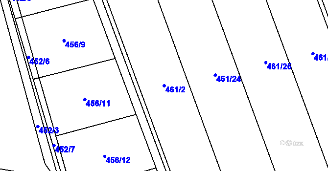 Parcela st. 461/2 v KÚ Nesvačily u Berouna, Katastrální mapa