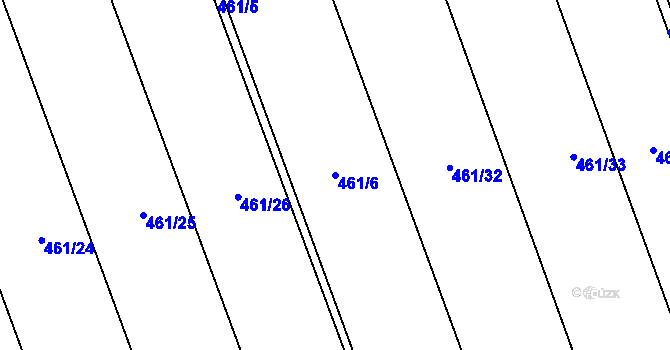 Parcela st. 461/6 v KÚ Nesvačily u Berouna, Katastrální mapa
