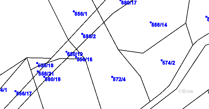 Parcela st. 556/2 v KÚ Nesvačily u Berouna, Katastrální mapa