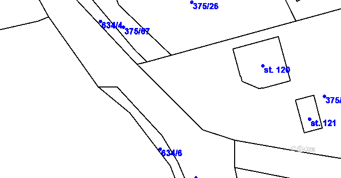 Parcela st. 375/32 v KÚ Nesvačily u Berouna, Katastrální mapa
