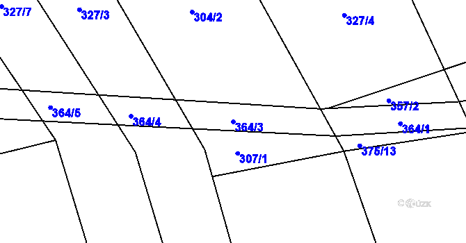 Parcela st. 364/3 v KÚ Nesvačily u Berouna, Katastrální mapa