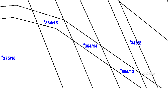 Parcela st. 364/14 v KÚ Nesvačily u Berouna, Katastrální mapa
