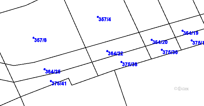Parcela st. 364/23 v KÚ Nesvačily u Berouna, Katastrální mapa
