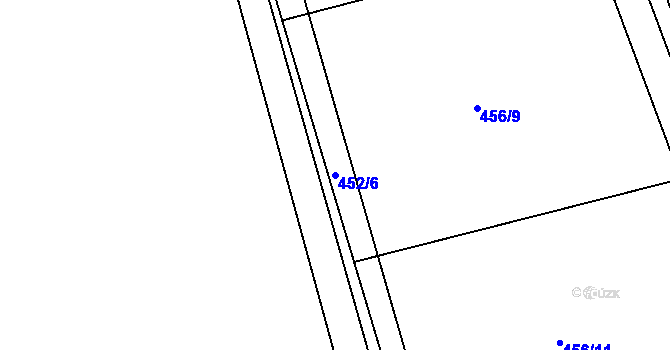 Parcela st. 452/6 v KÚ Nesvačily u Berouna, Katastrální mapa