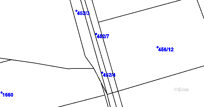 Parcela st. 452/8 v KÚ Nesvačily u Berouna, Katastrální mapa