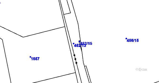 Parcela st. 452/15 v KÚ Nesvačily u Berouna, Katastrální mapa