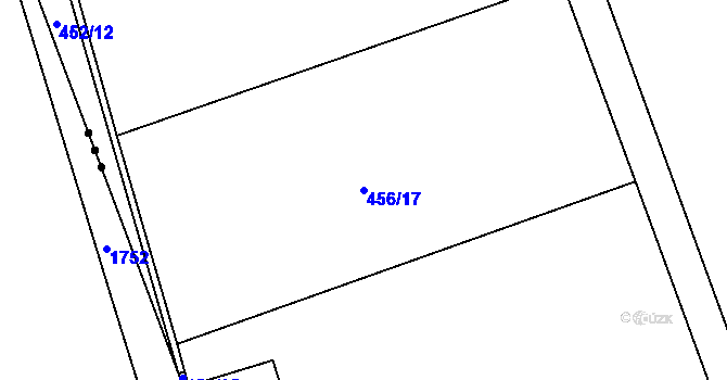 Parcela st. 456/17 v KÚ Nesvačily u Berouna, Katastrální mapa