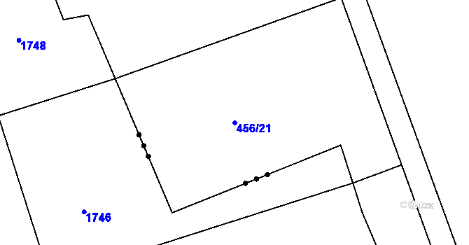 Parcela st. 456/21 v KÚ Nesvačily u Berouna, Katastrální mapa