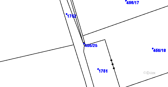 Parcela st. 456/25 v KÚ Nesvačily u Berouna, Katastrální mapa