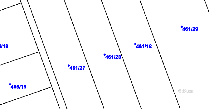 Parcela st. 461/28 v KÚ Nesvačily u Berouna, Katastrální mapa