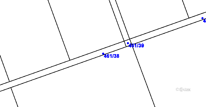 Parcela st. 461/38 v KÚ Nesvačily u Berouna, Katastrální mapa