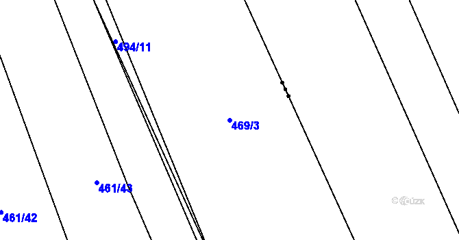 Parcela st. 469/3 v KÚ Nesvačily u Berouna, Katastrální mapa