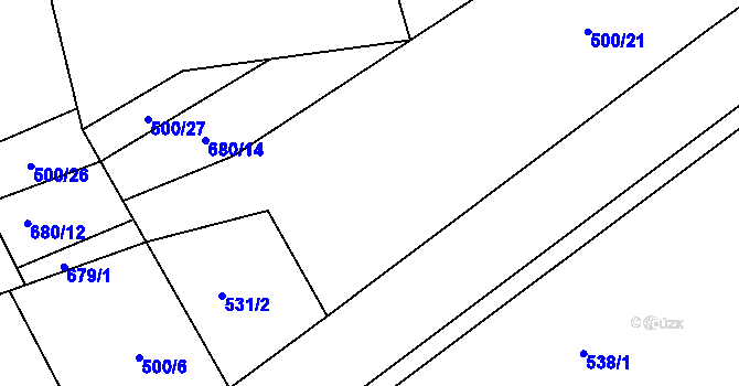 Parcela st. 500/24 v KÚ Nesvačily u Berouna, Katastrální mapa
