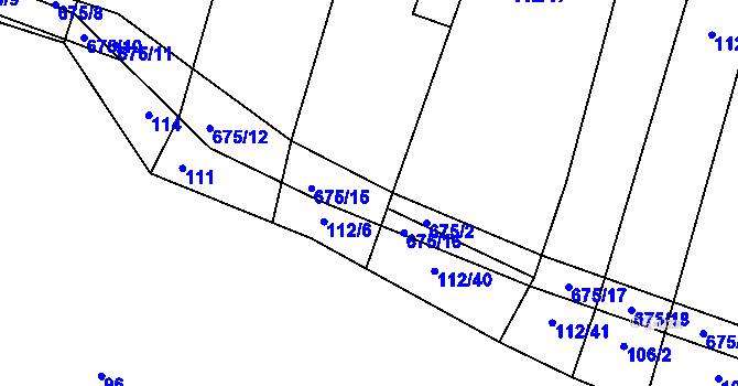 Parcela st. 675/14 v KÚ Nesvačily u Berouna, Katastrální mapa
