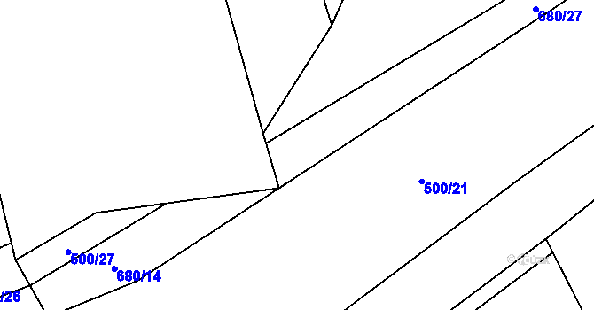 Parcela st. 680/25 v KÚ Nesvačily u Berouna, Katastrální mapa