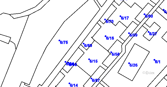 Parcela st. 6/69 v KÚ Neštěmice, Katastrální mapa